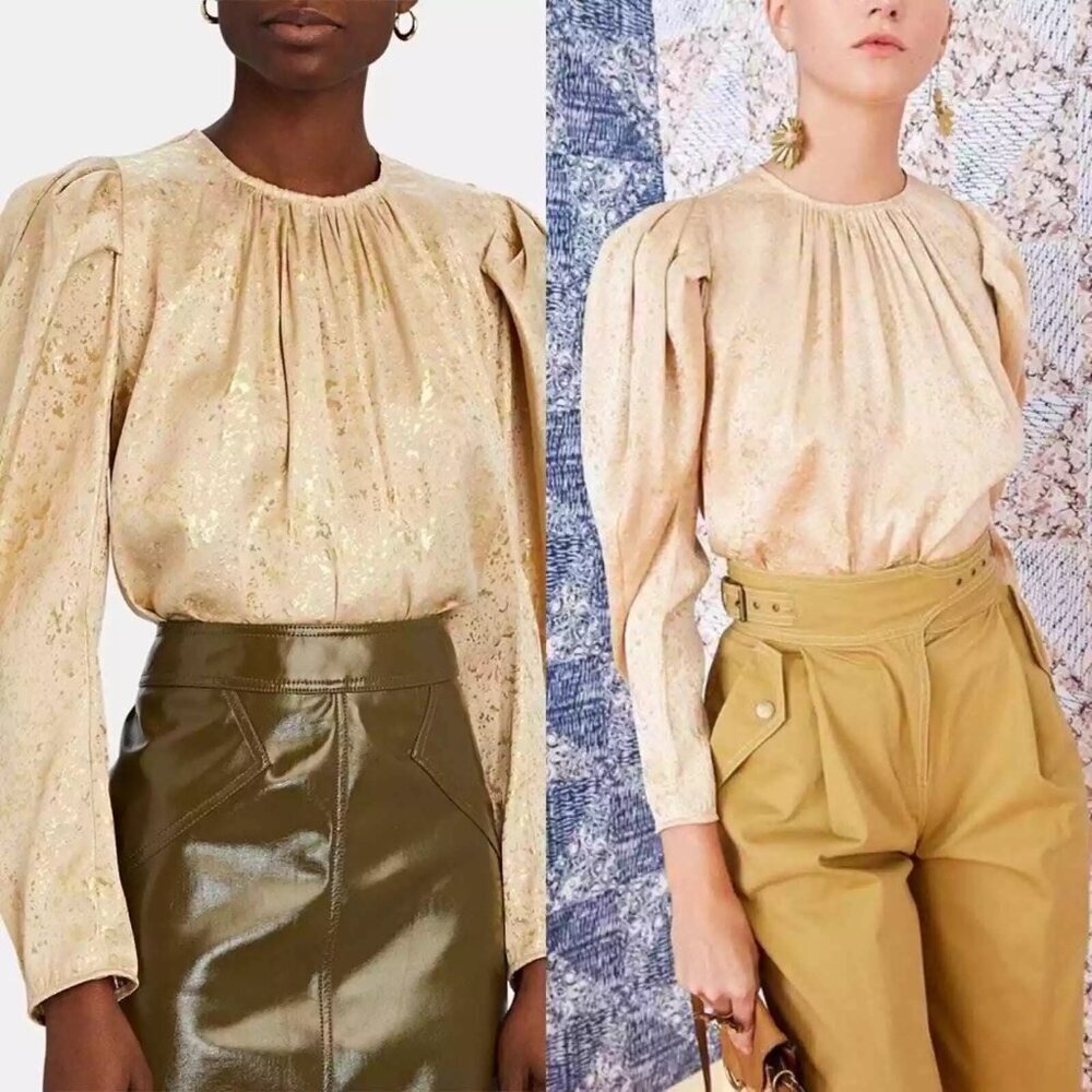 Ulla Johnson Ivy Gilded Balloon Sleeve Blouse - Picture 2 of 8